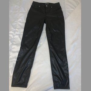 Express Faux Leather Straight Leg Pants - Size 0, Ankle Length
